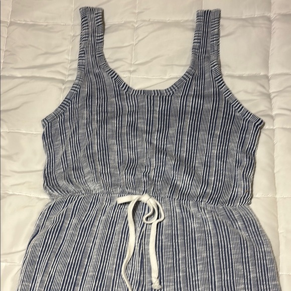 Striped Blue and White Jumpsuit Caution to the Wind - Picture 2 of 11